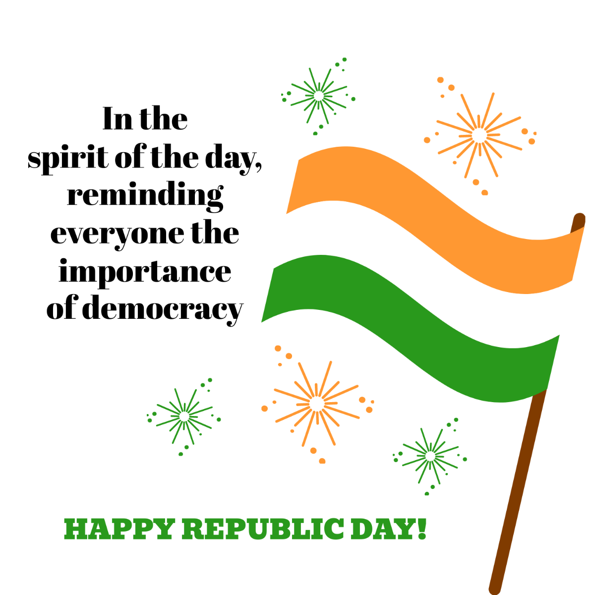 Republic Day Message Vector Template