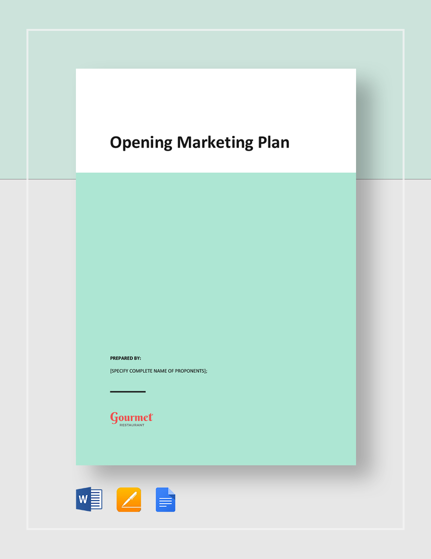 Opening Marketing Plan Template