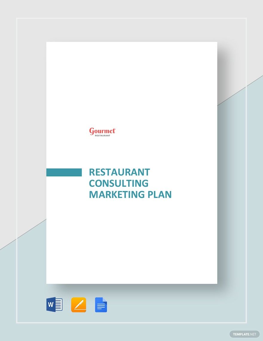Restaurant Consulting Marketing Plan Template
