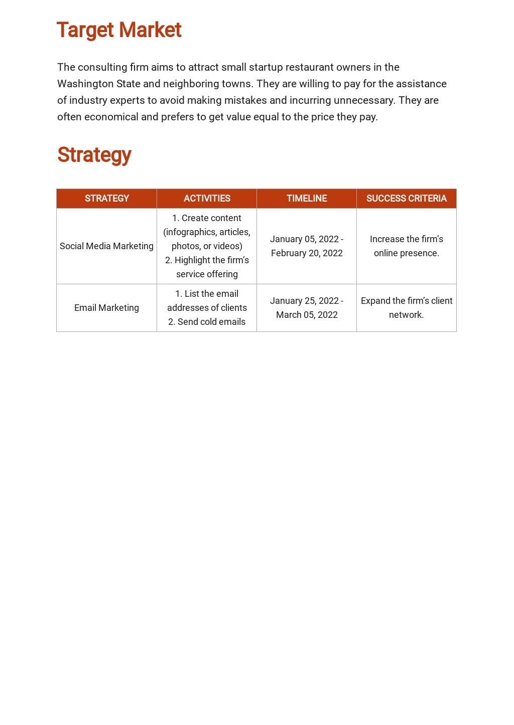 Restaurant consulting proposal image
