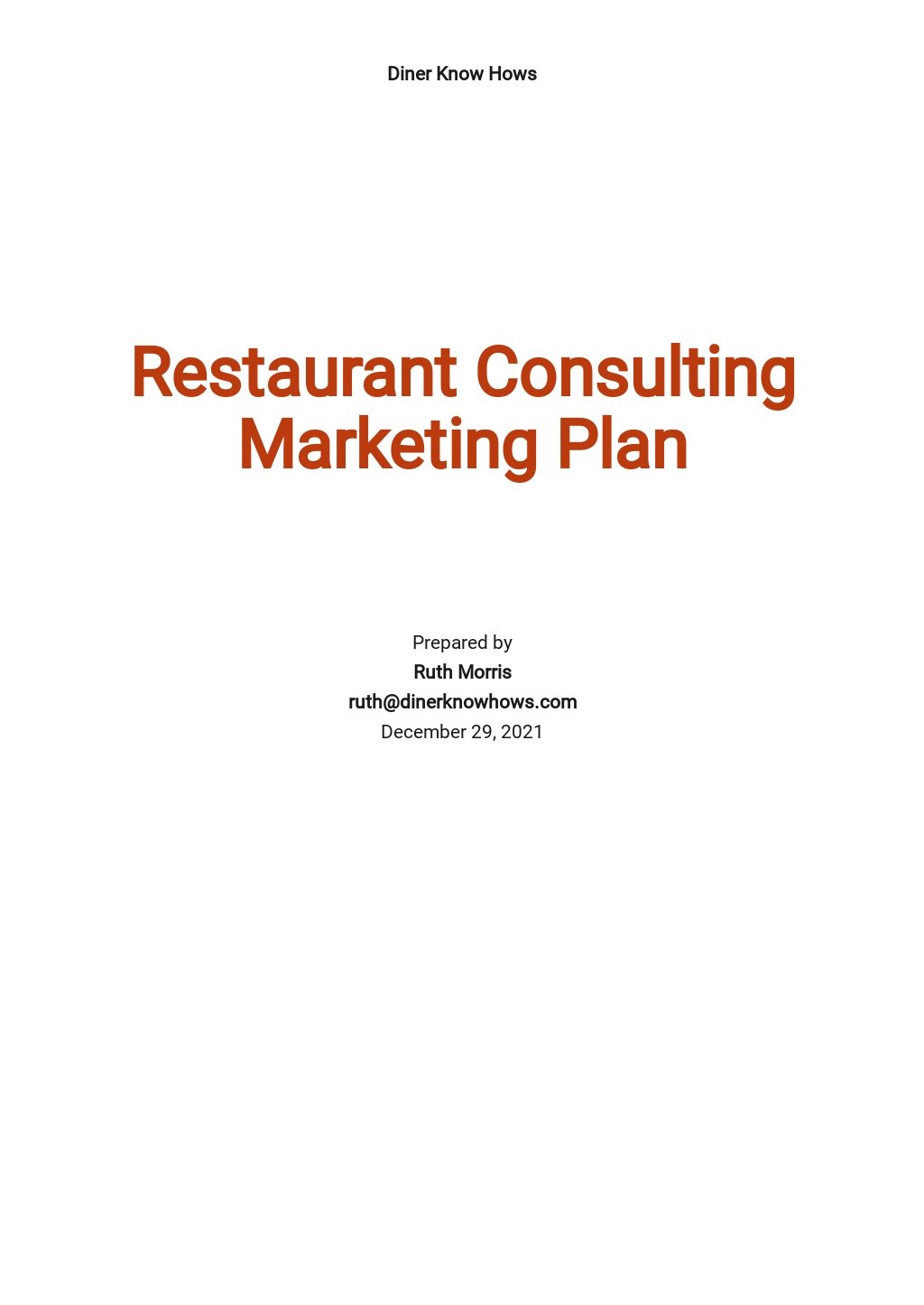 business plan for a restaurant template