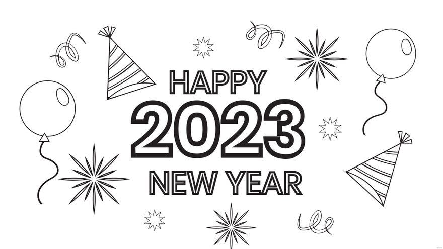 Free New Year's Day Drawing Background in PDF, Illustrator, PSD, EPS, SVG, PNG, JPEG