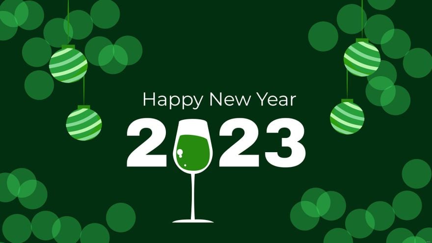 New Year's Day Green Background - EPS, Illustrator, JPEG, PSD, PNG, PDF,  SVG 