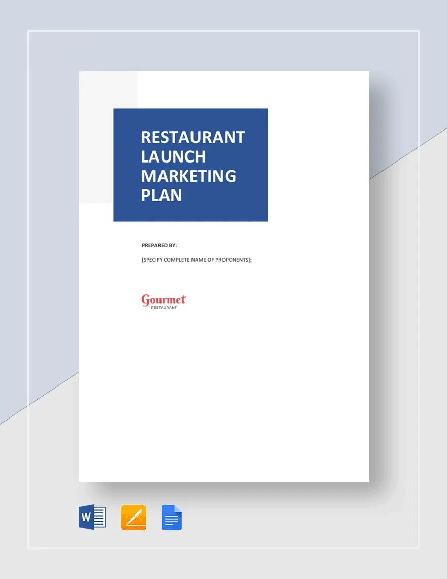 Restaurant Launch Marketing Plan Template
