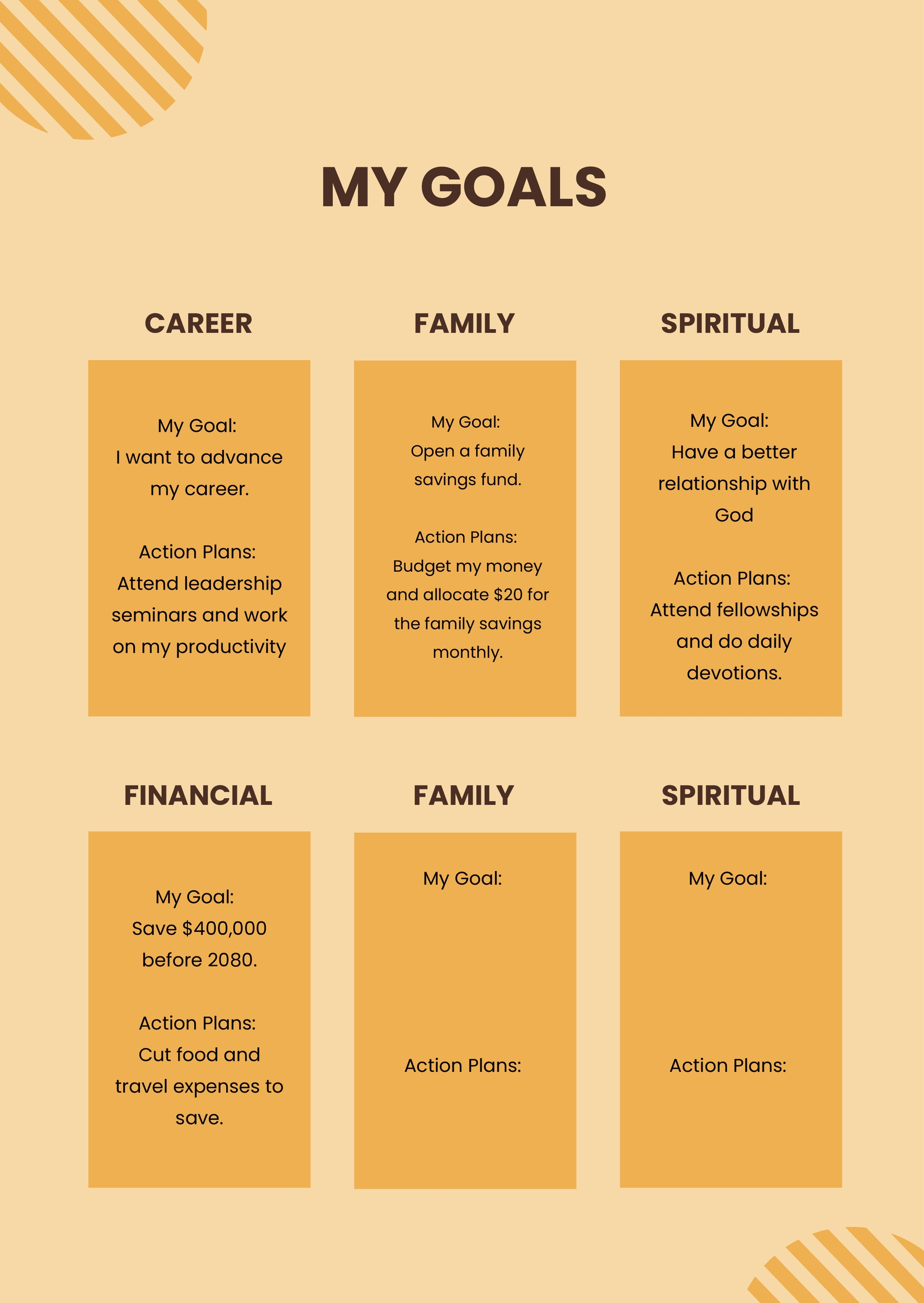 Free Personal Goals Chart Download In PDF Illustrator Template