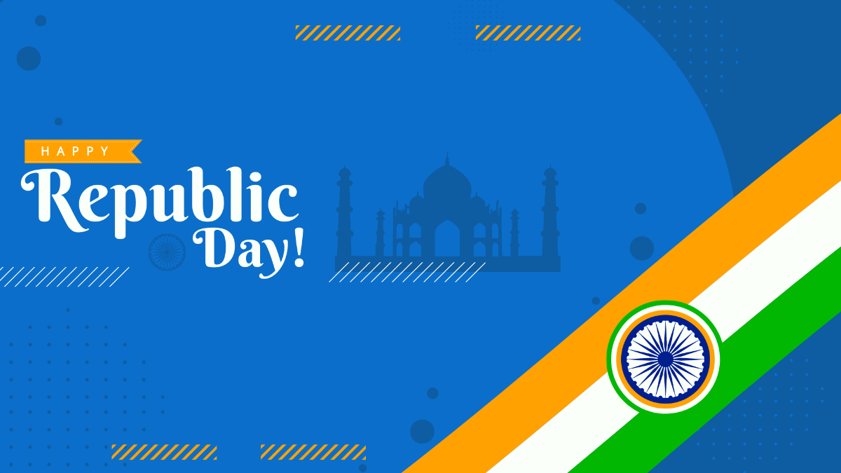 Republic Day Blue Background Template
