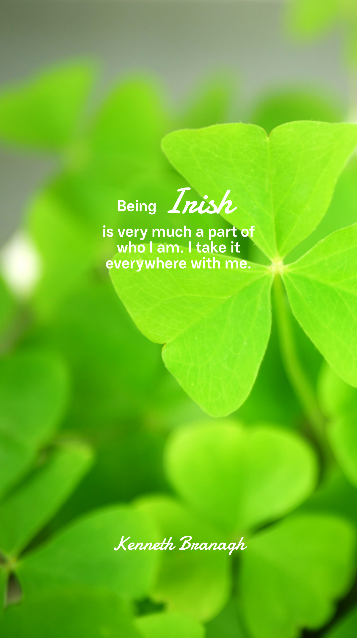 Kenneth Branagh - Being Irish, I always had this love of words. Template