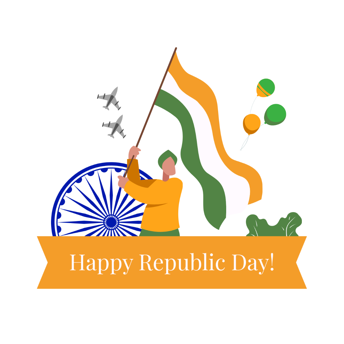 Happy Republic Day Illustration Template