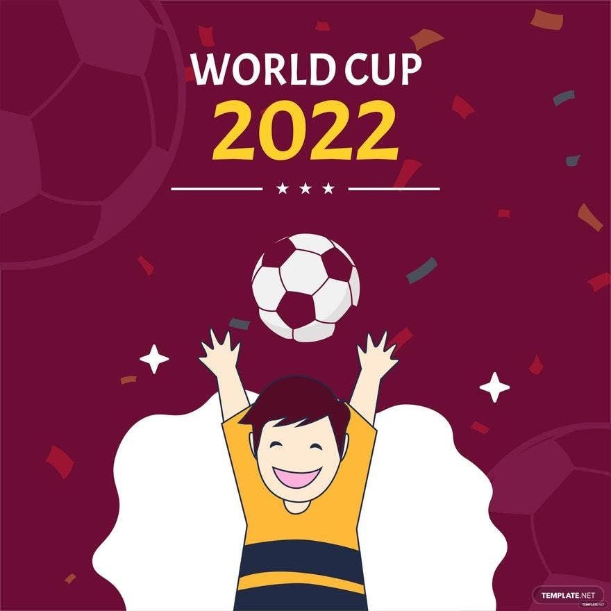 Free World Cup 2022 Cartoon Vector in Illustrator, PSD, EPS, SVG, JPG, PNG