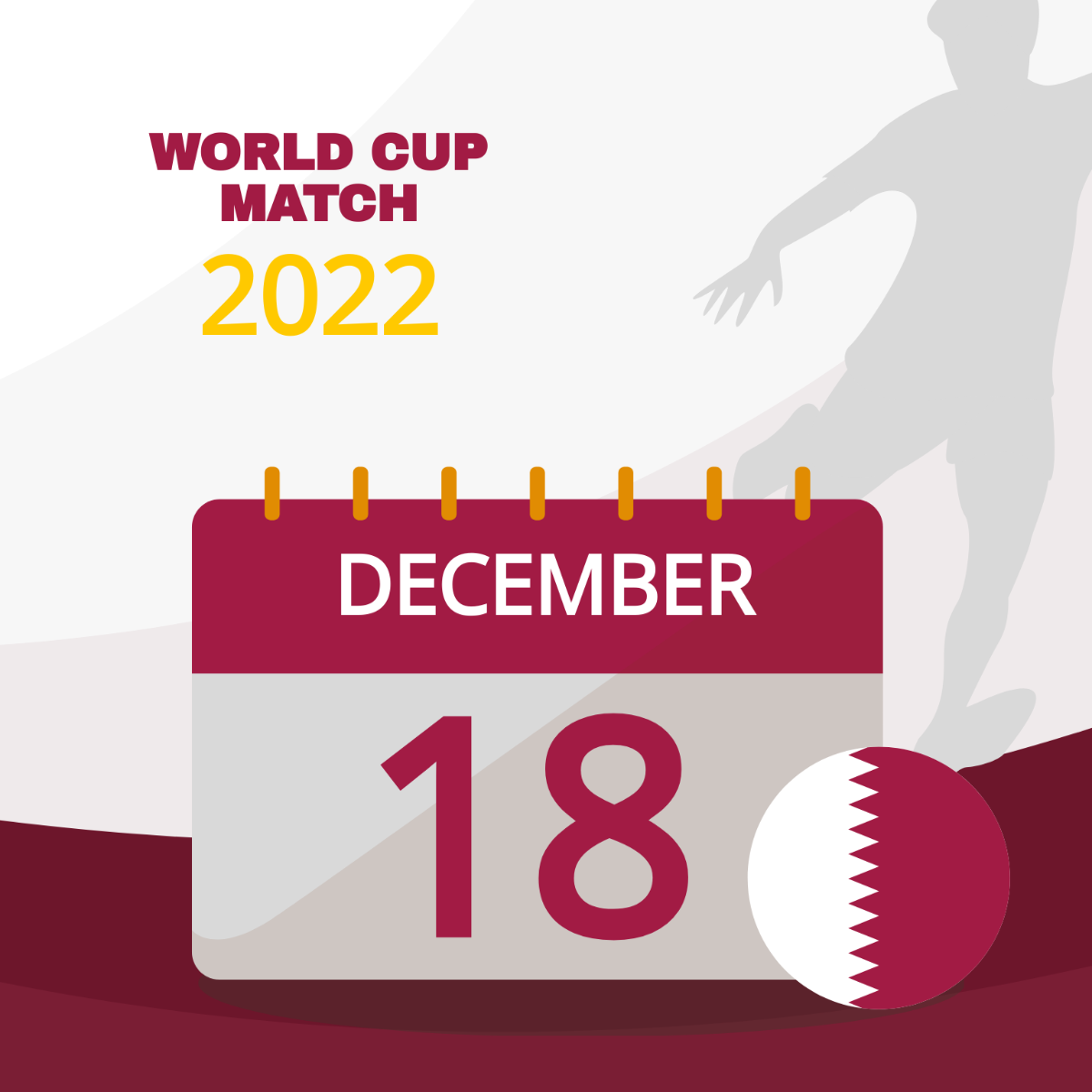 World Cup 2022 Calendar Vector Template