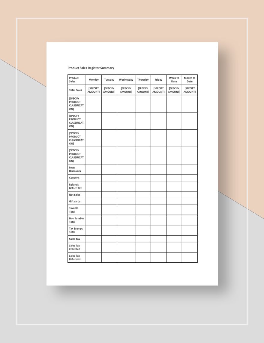 Restaurant Sales Tracking Template