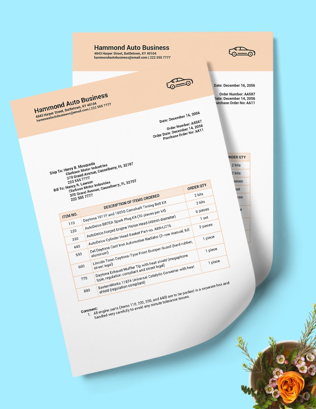 Business Packing Slip Template