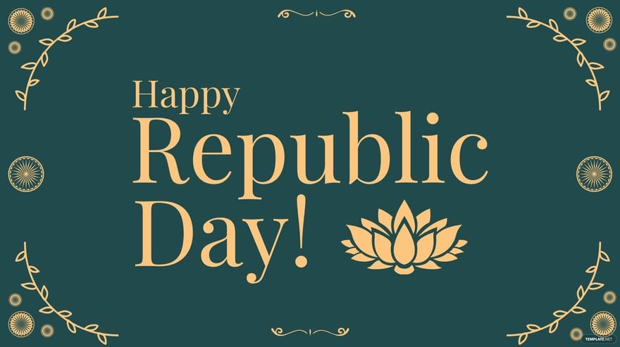 Free Republic Day Gold Background