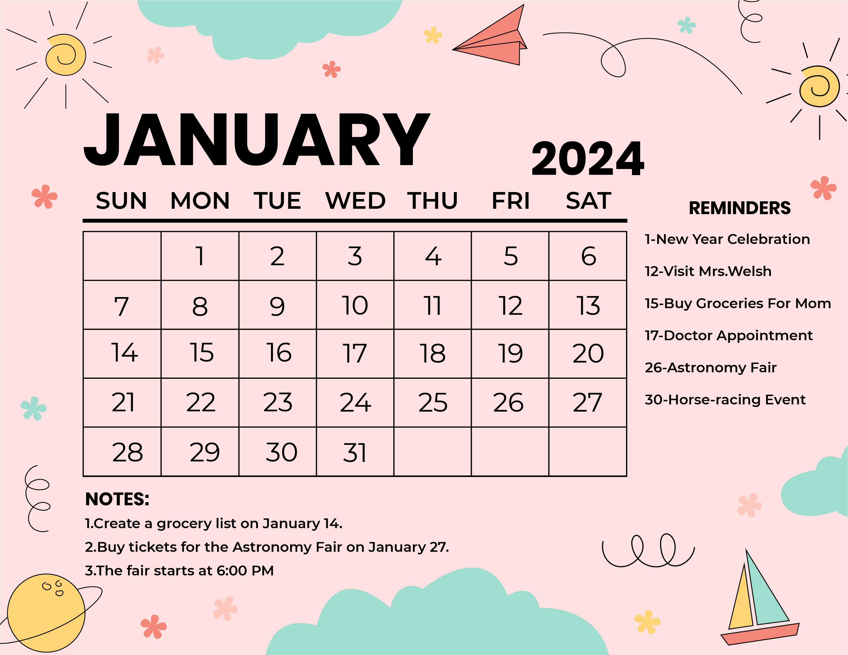 2024 January Calendar Download Word 2010 Free Printable 2024 Calendar   Cute January 2024 Calendar Mi9m9 