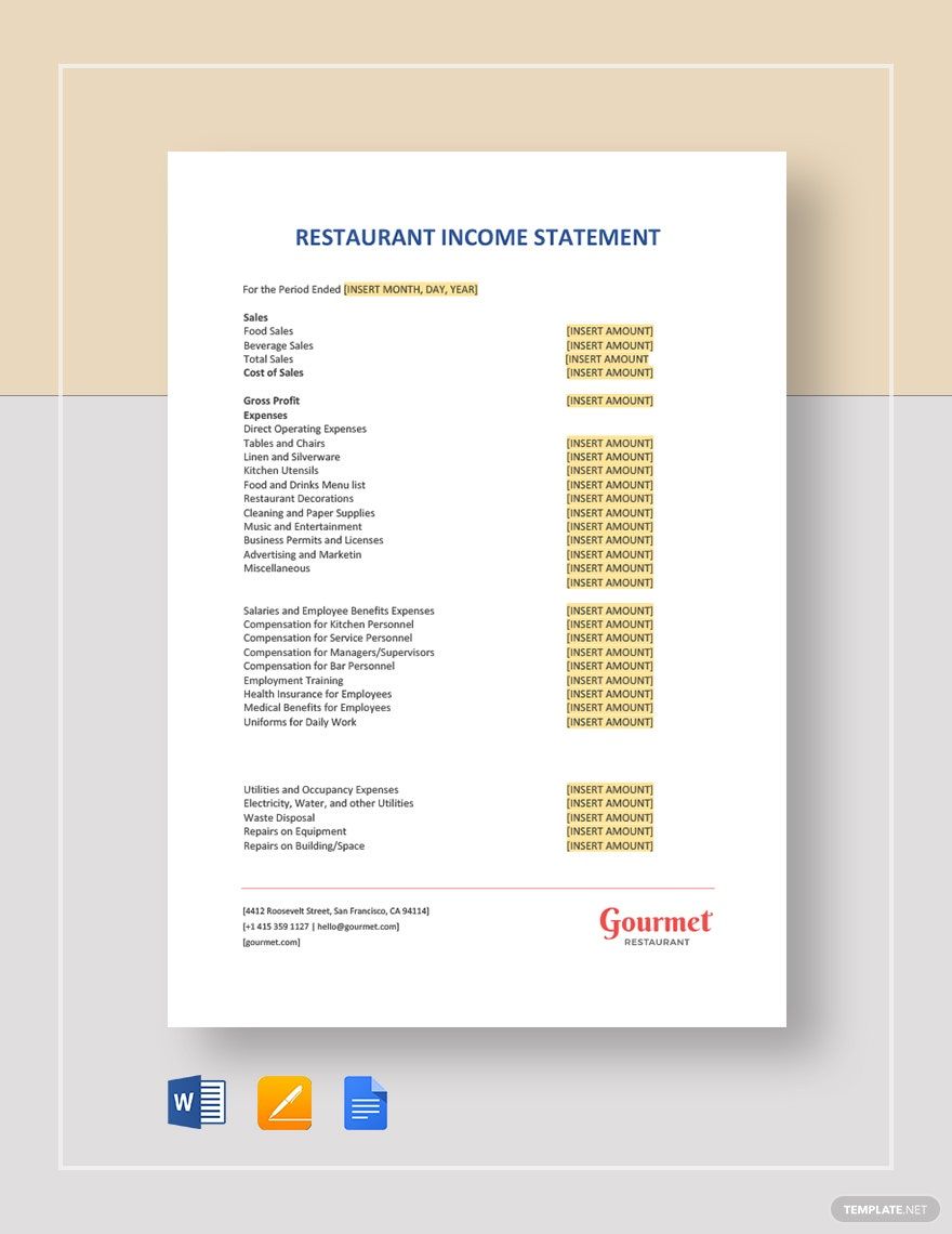 restaurant-income-statement
