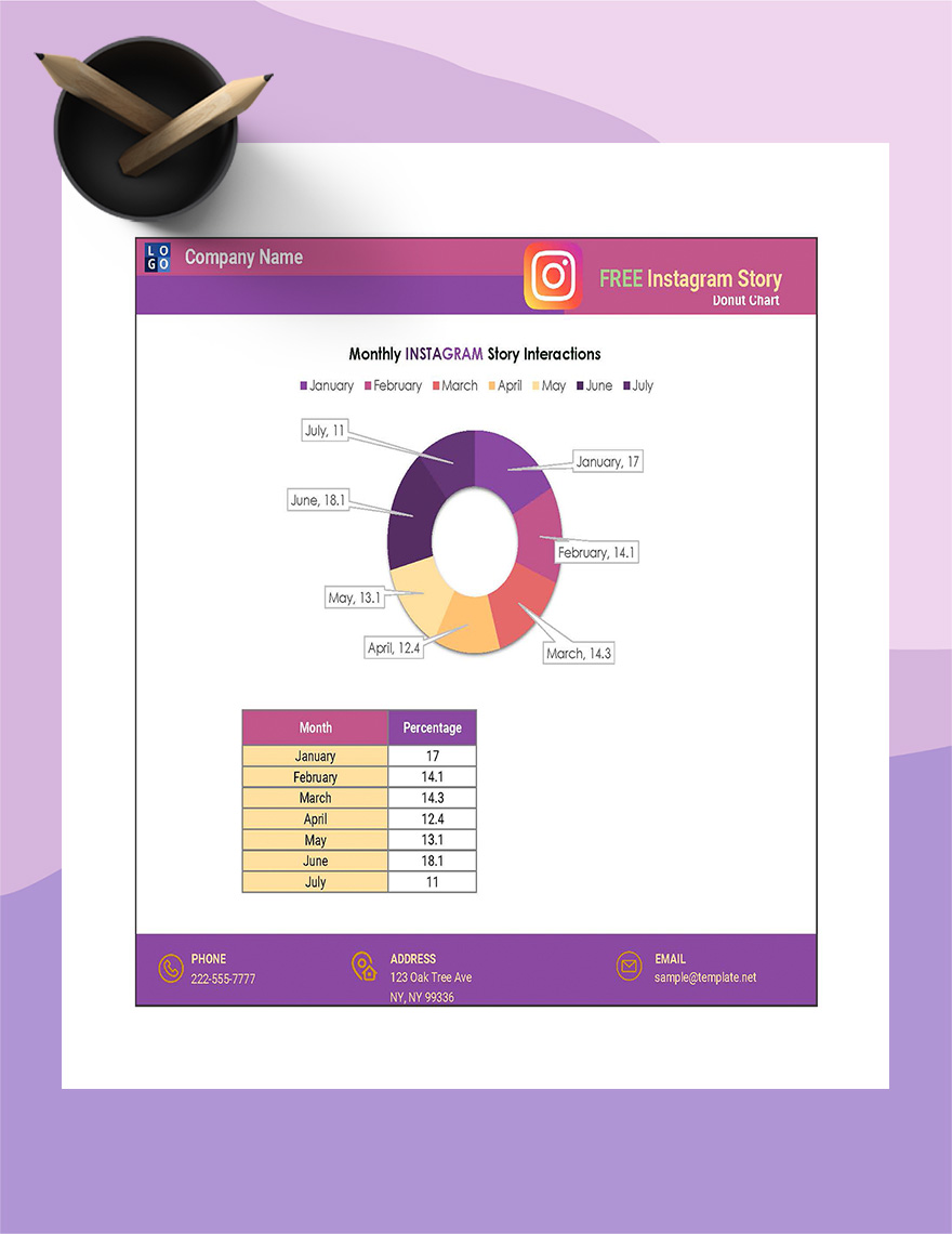 Free Instagram Story Donut Chart - Google Sheets, Excel | Template.net