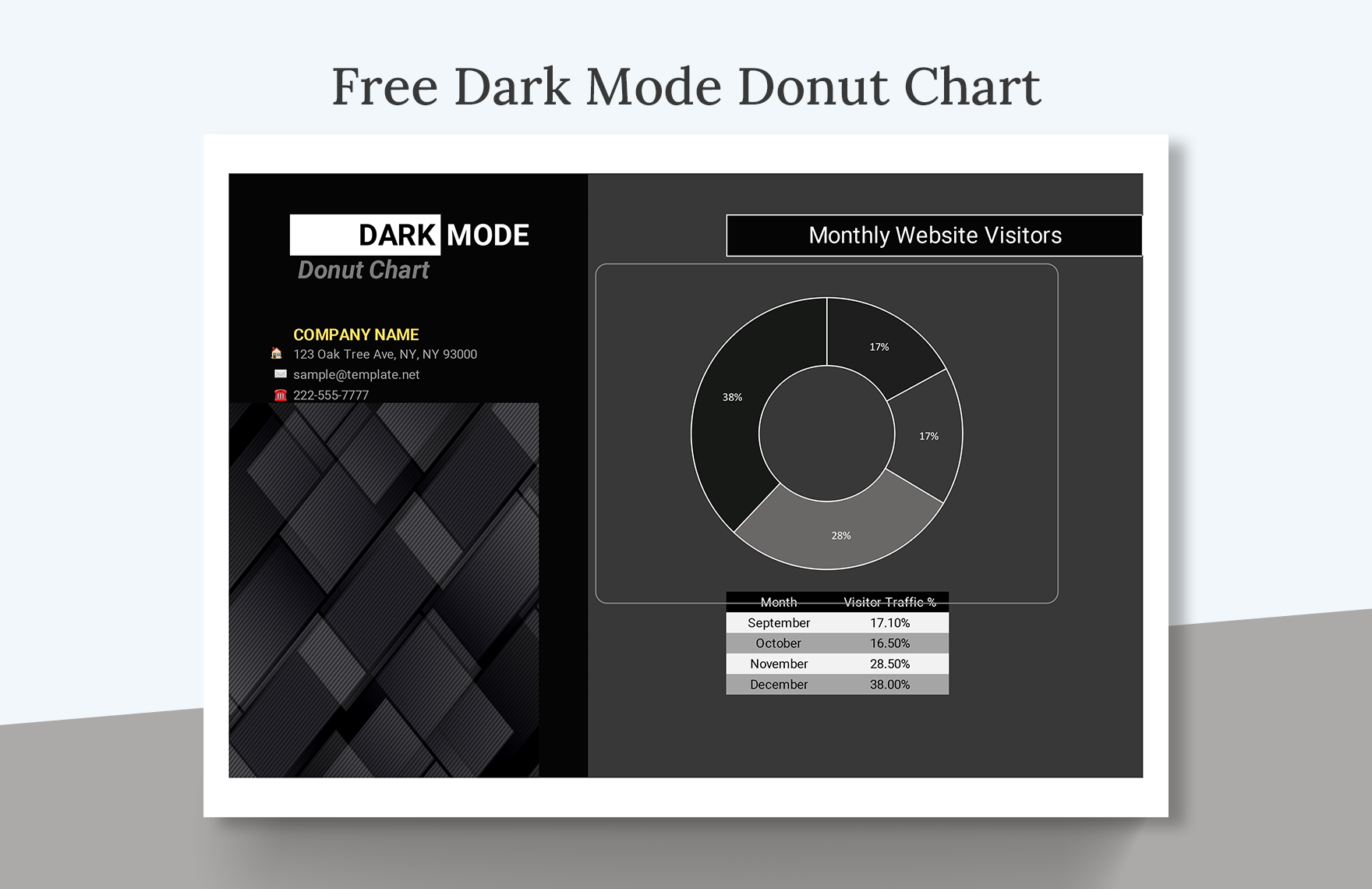 Free Dark Mode Donut Chart