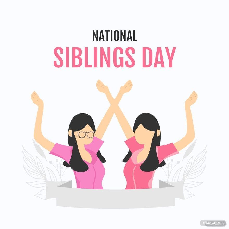 National Siblings Day Vector