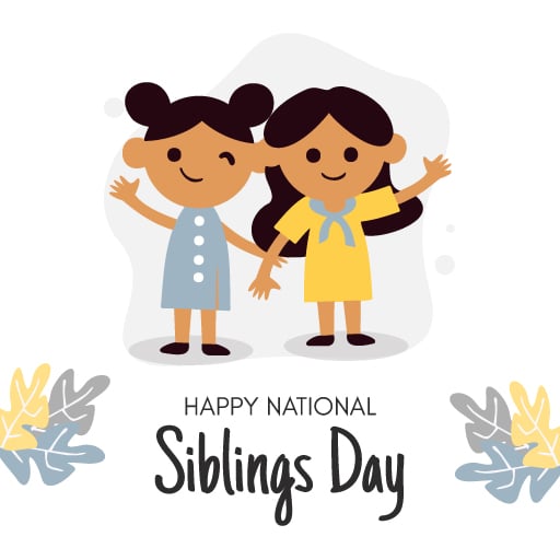 Free Happy National Siblings Day Vector