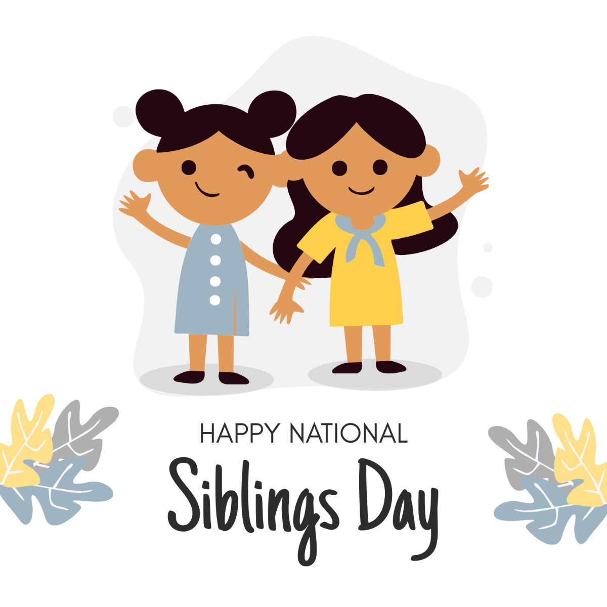 Free Happy National Siblings Day Vector Template