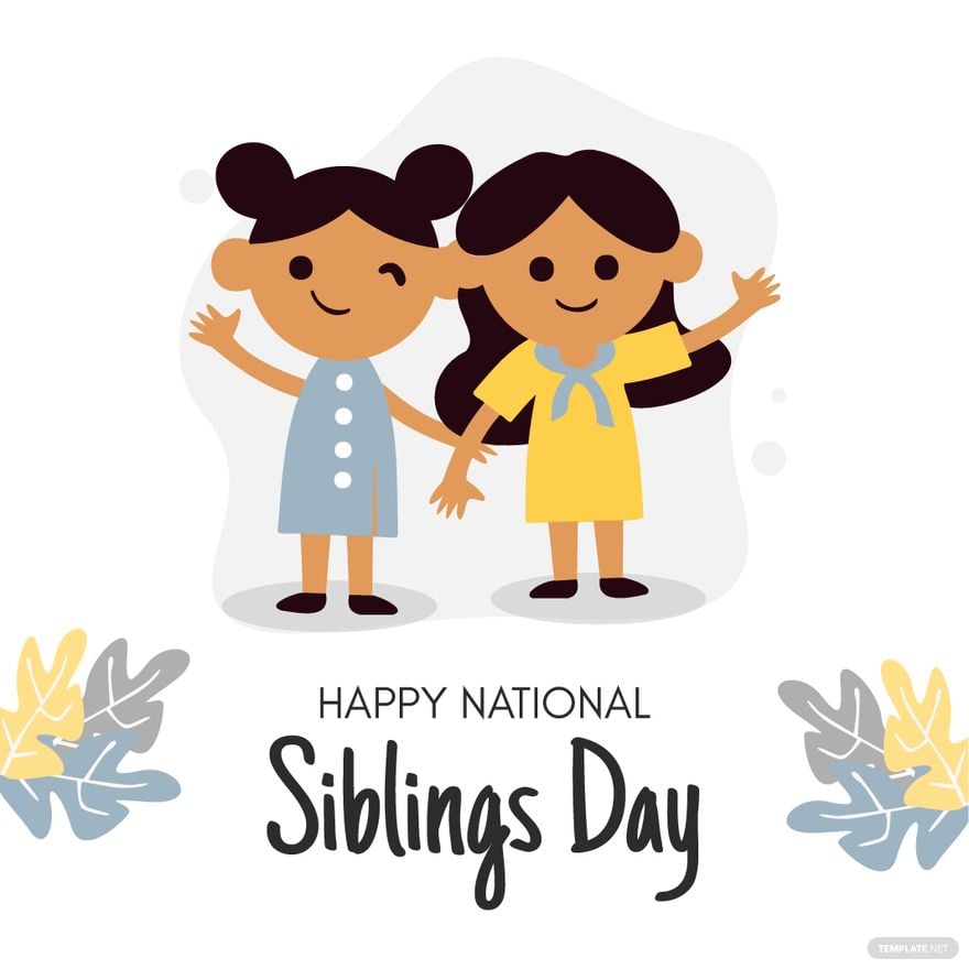 Free Happy National Siblings Day Vector in Illustrator, PSD, EPS, SVG, JPG, PNG