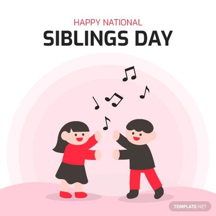 Free Happy National Siblings Day Illustration