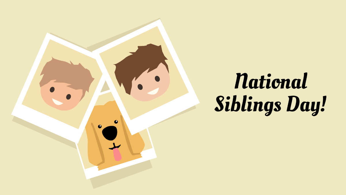 Happy National Siblings Day Background Template