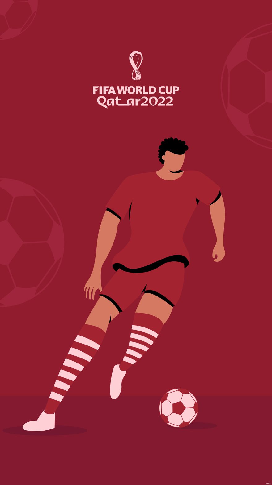 Free World Cup 2022 Red Background - Download in PDF, Illustrator