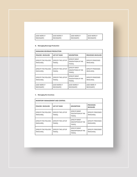 Restaurant Manager Training Manual Template - Google Docs, Word, Apple