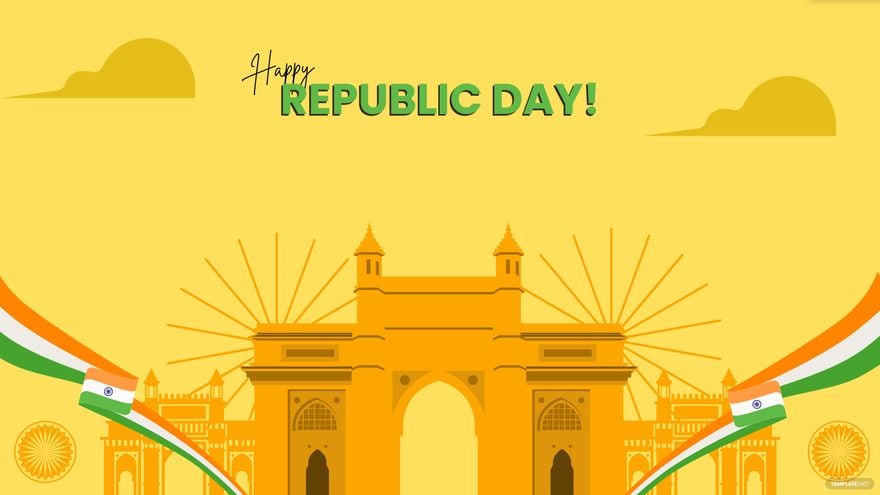 Republic Day Yellow Background