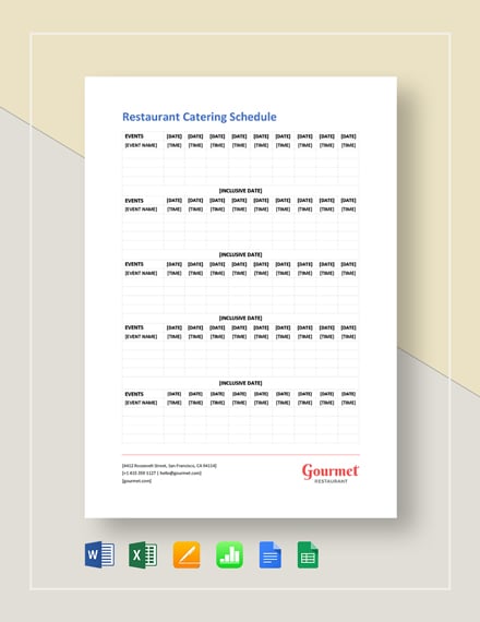 Catering Organizational Chart Template