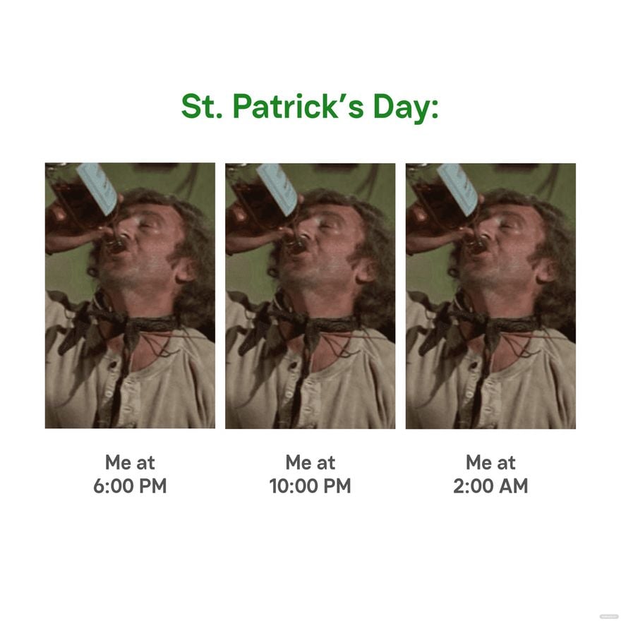 St Patrick's Day Drunk Meme in JPEG