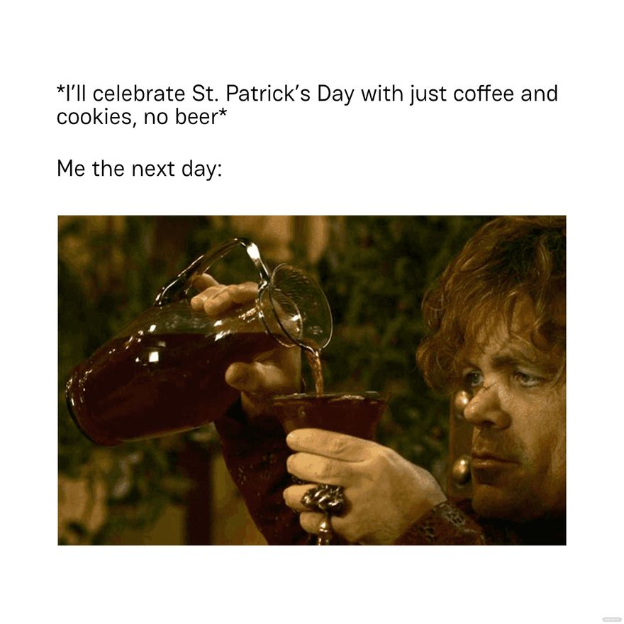 St Patrick's Day Coffee Meme in JPEG