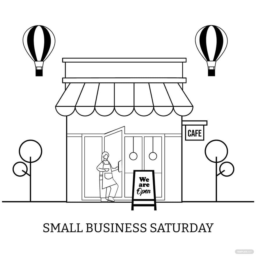 Small Business Saturday Drawing Vector in Illustrator, PSD, EPS, SVG, JPG, PNG