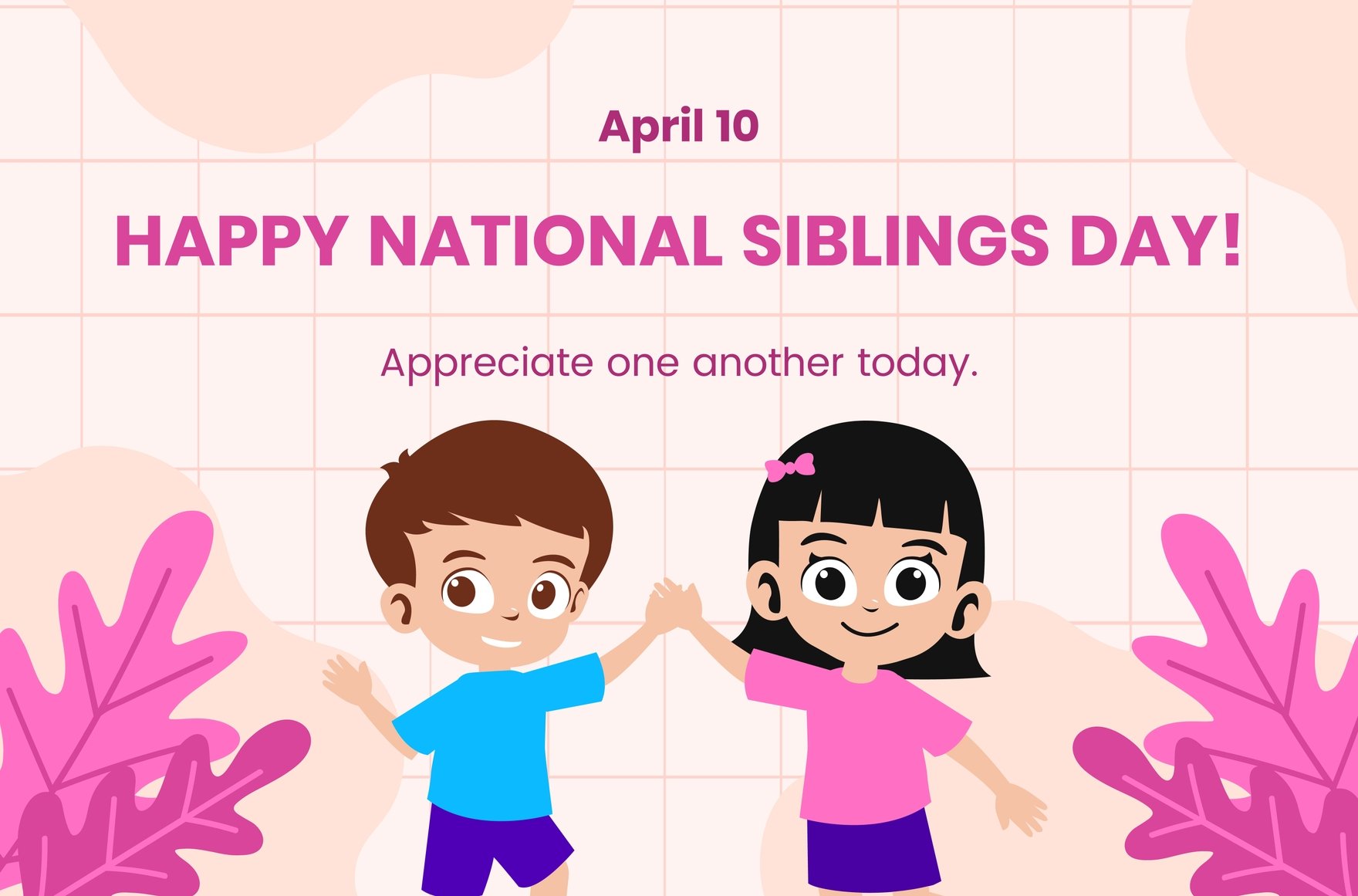National Siblings Day Banner