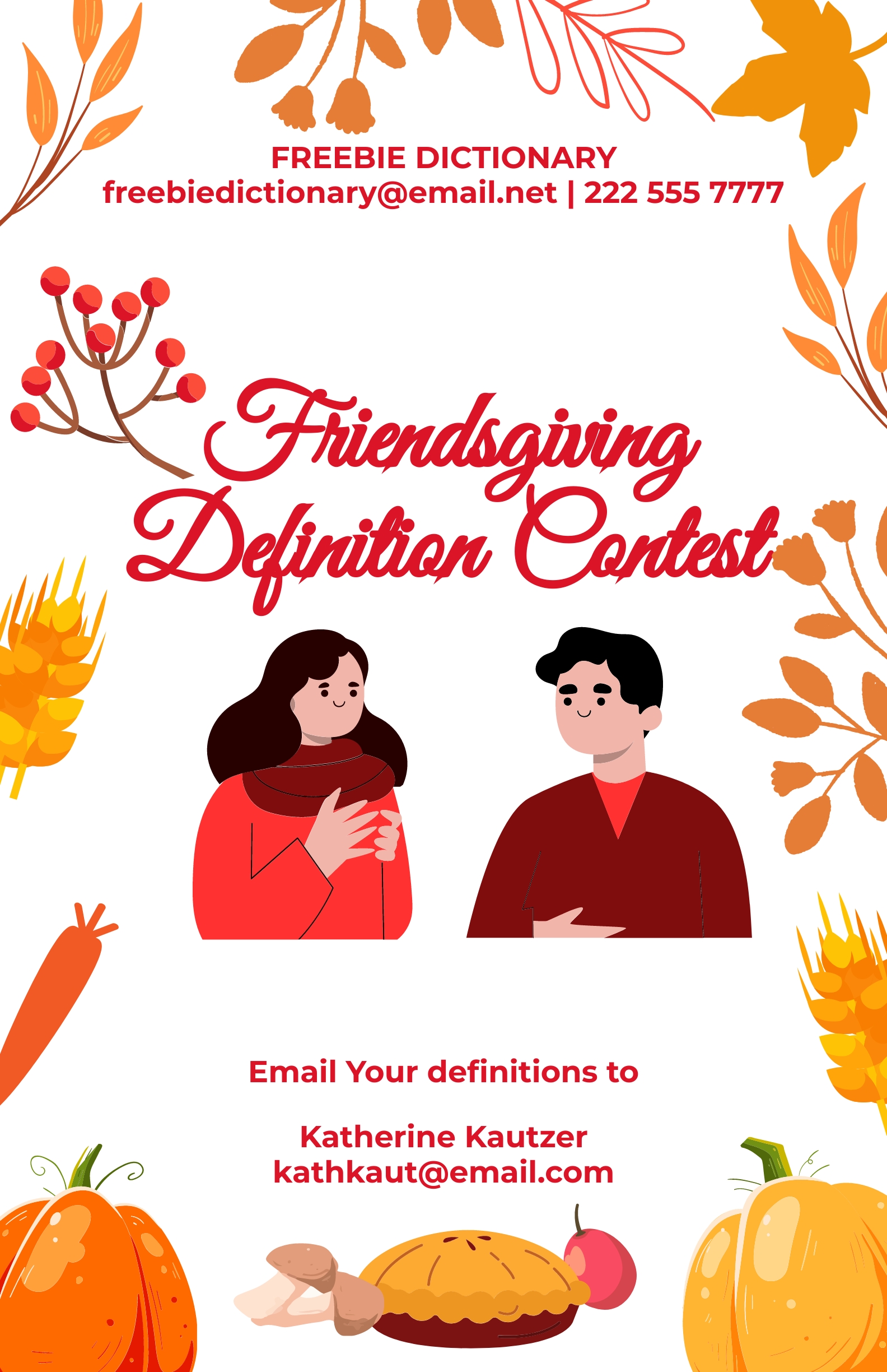 Free Friendsgiving Definition Poster