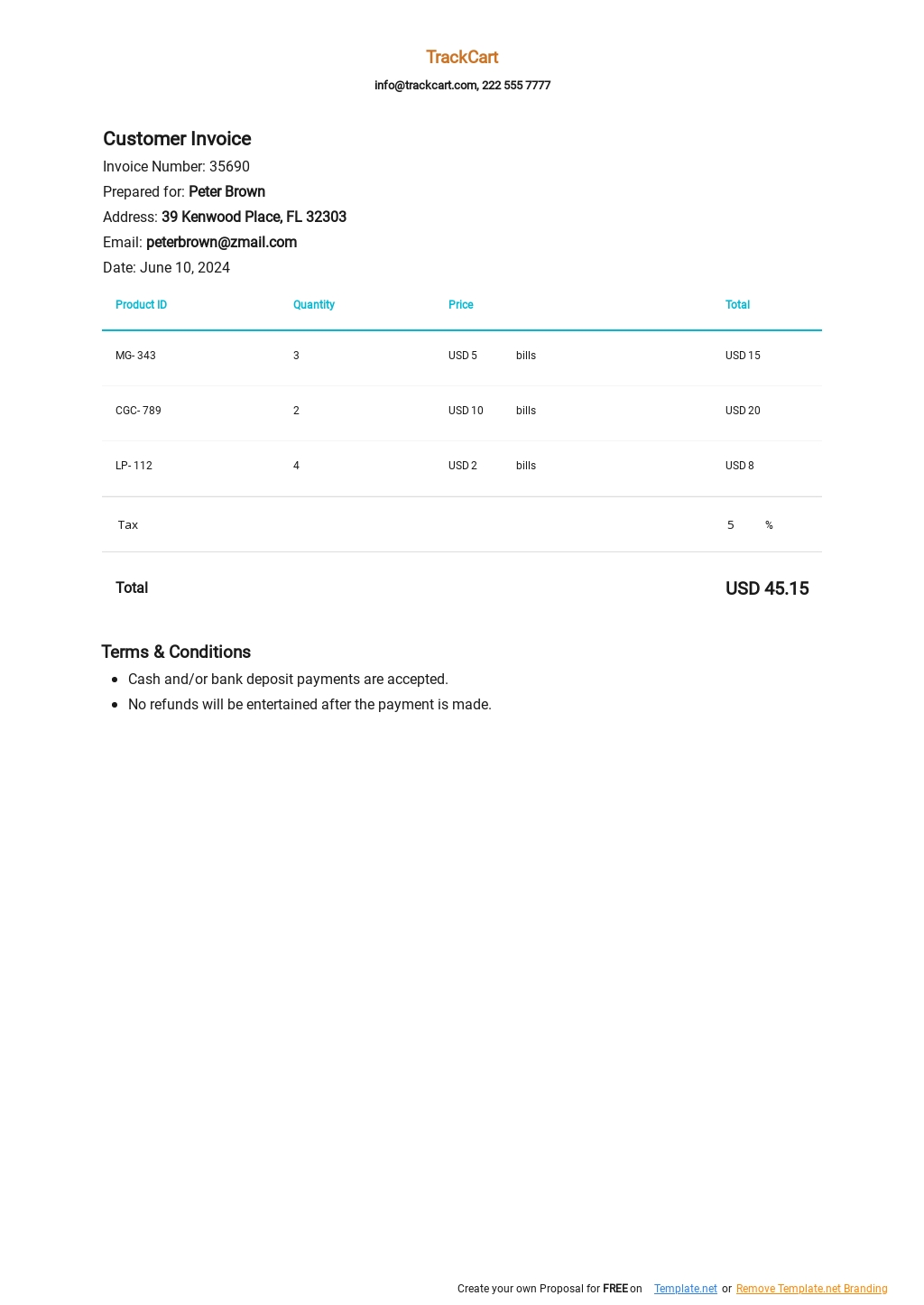 how to create an invoice in word