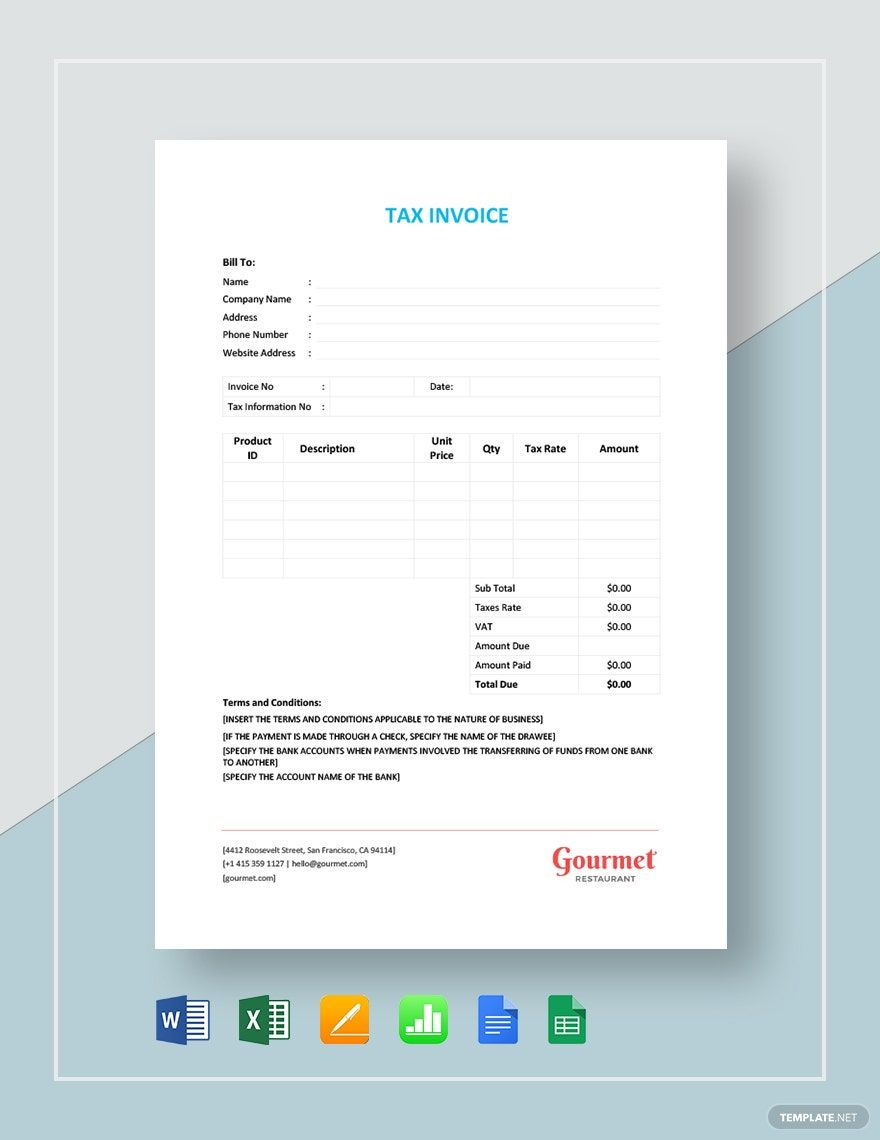 How To Make A Tax Invoice Template