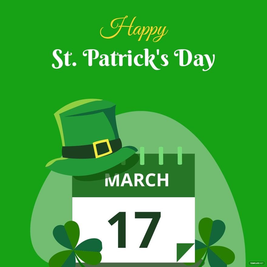 Free St. Patrick's Day Calendar Vector in Illustrator, PSD, EPS, SVG, JPG, PNG