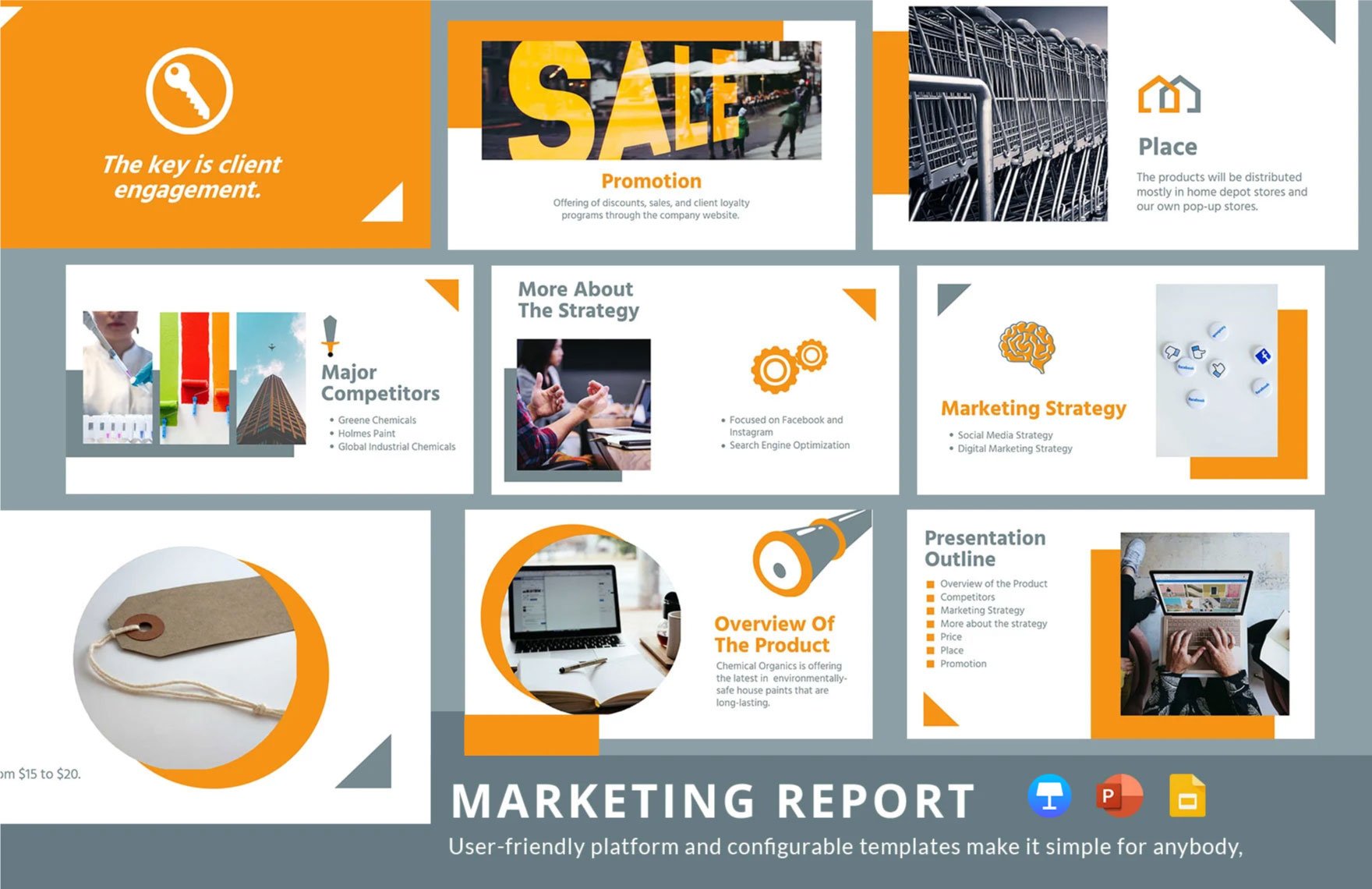Free Marketing Report Presentation Template in PowerPoint, Google Slides, Apple Keynote