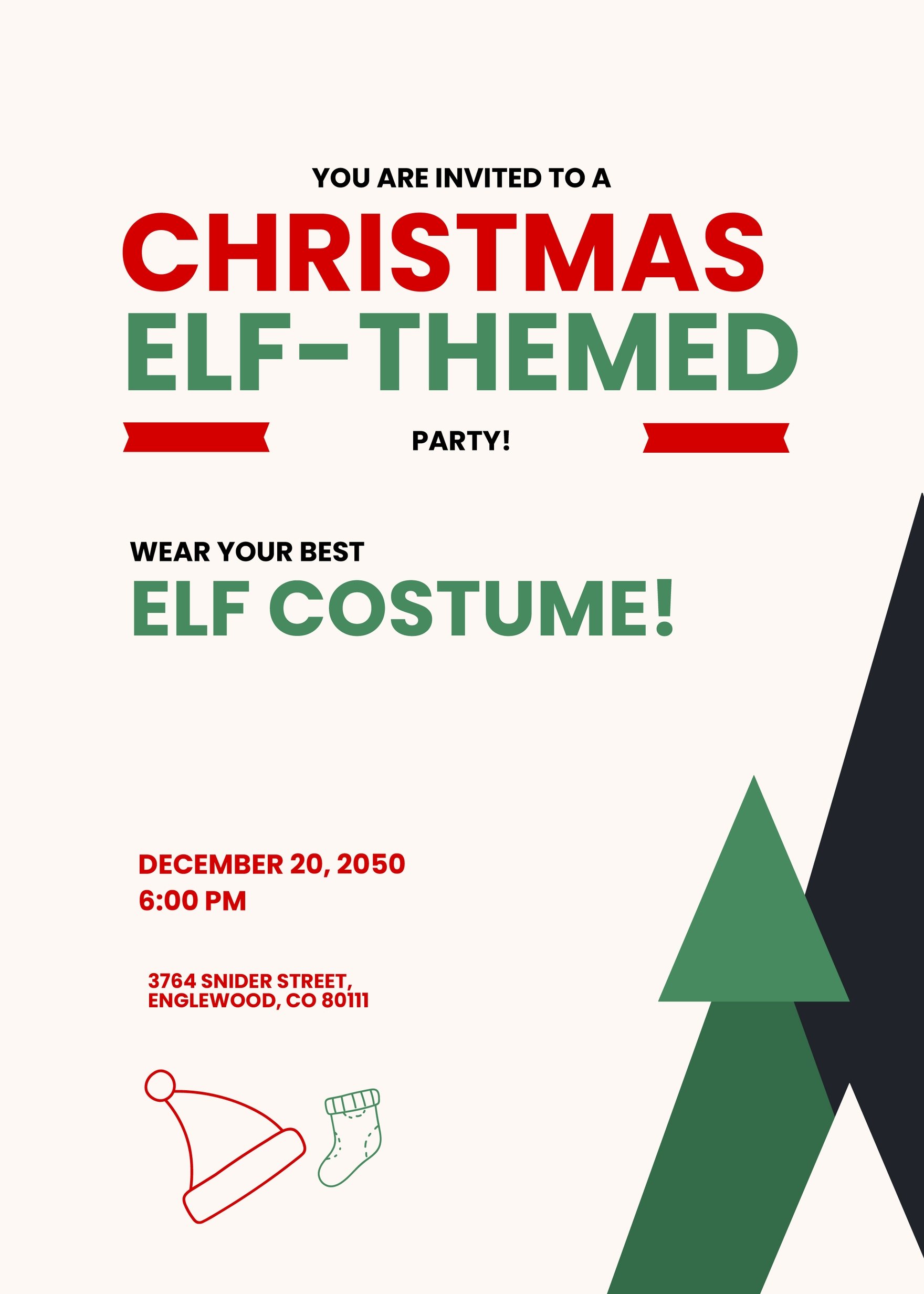 Christmas Elf Invitation Template
