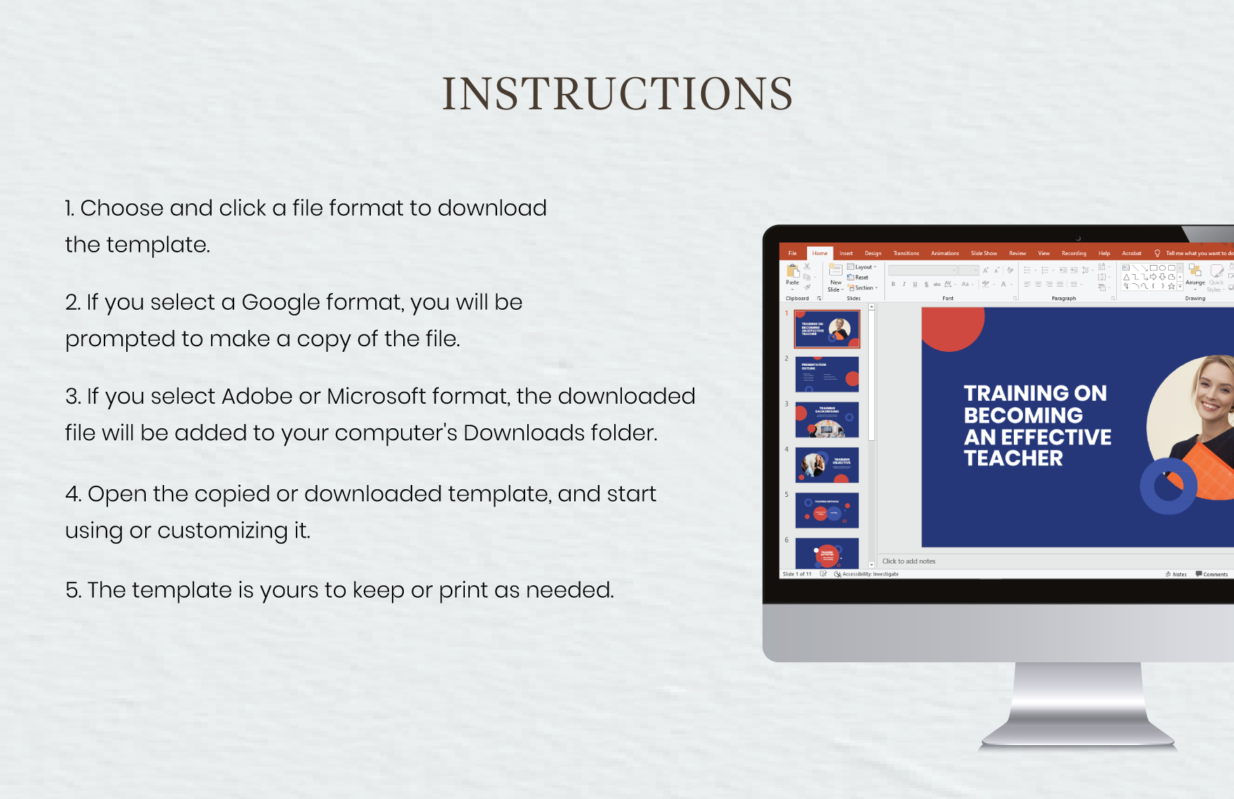 Free Training Presentation Template to Edit Online