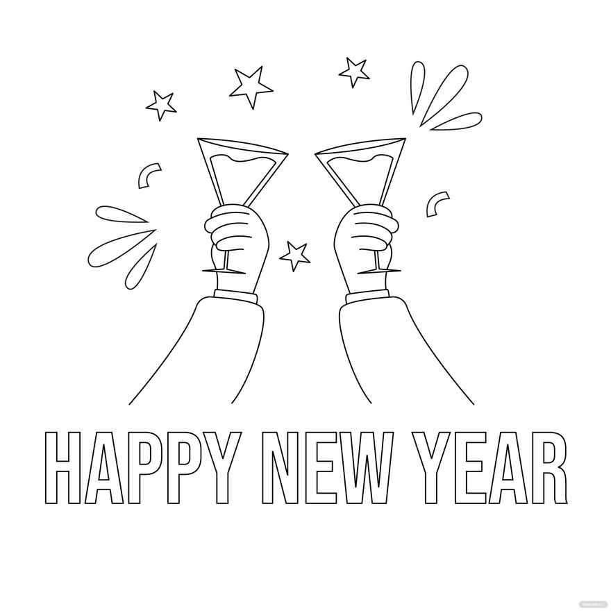 FREE New Year's Eve Drawing Image Download in Illustrator,