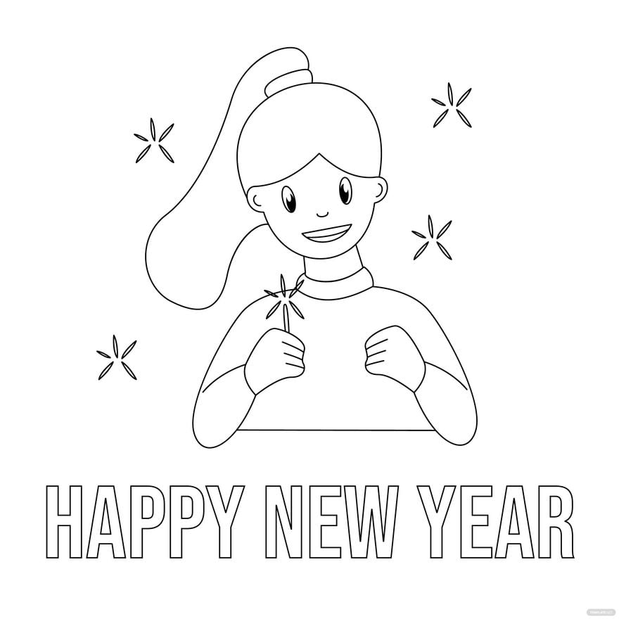 New Year's Eve Cartoon Drawing - EPS, Illustrator, JPG, PSD, PNG, SVG |  