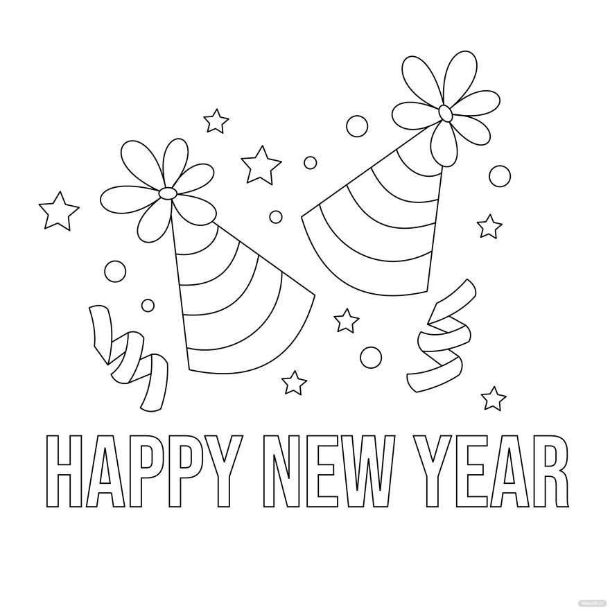 New Year's Eve Color Drawing in EPS, Illustrator, JPG, PSD, PNG, SVG - Download | Template.net