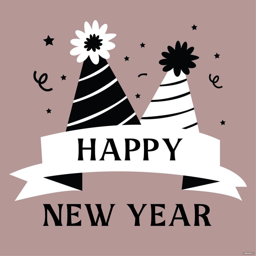 Black And White New Year's Eve Clipart