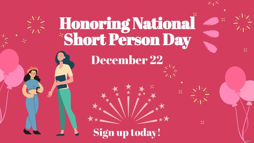 Free National Short Person Day Invitation Background
