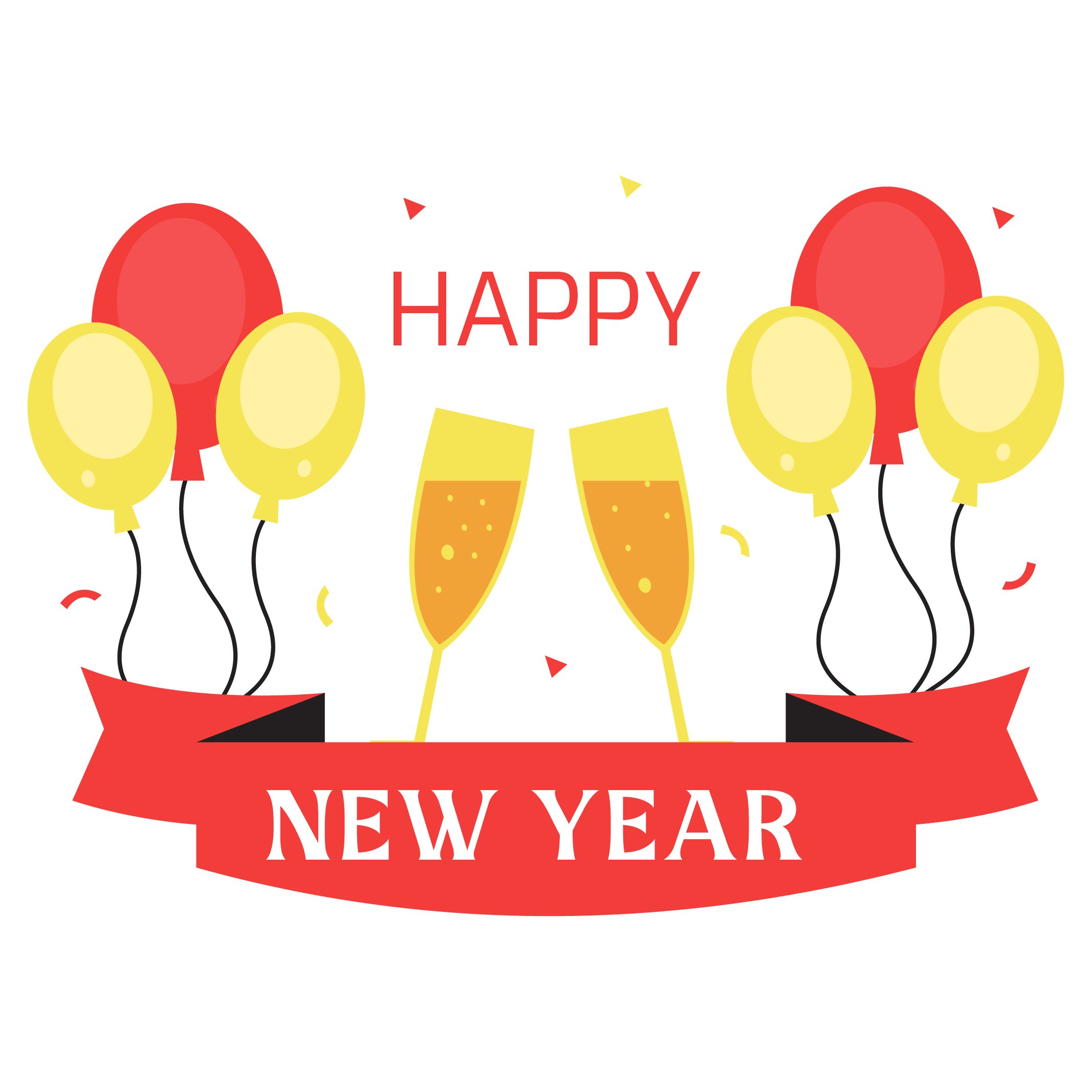Transparent New Year's Day Clipart EPS, Illustrator, JPG, PSD, PNG