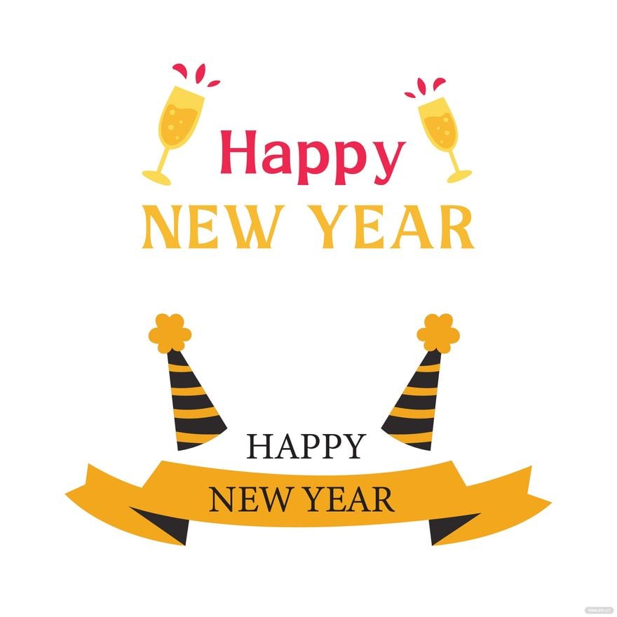 New Year's Day Logo Clipart