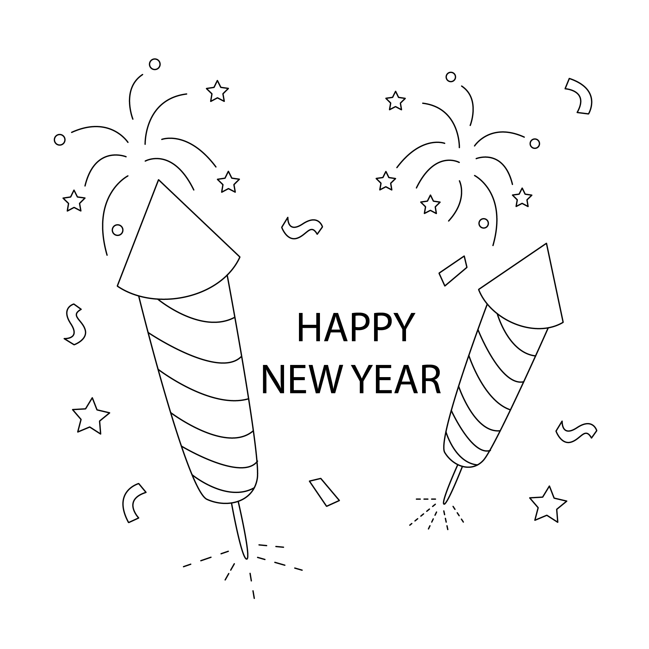 FREE New Year's Day Drawing Image Download in PDF, Illustrator